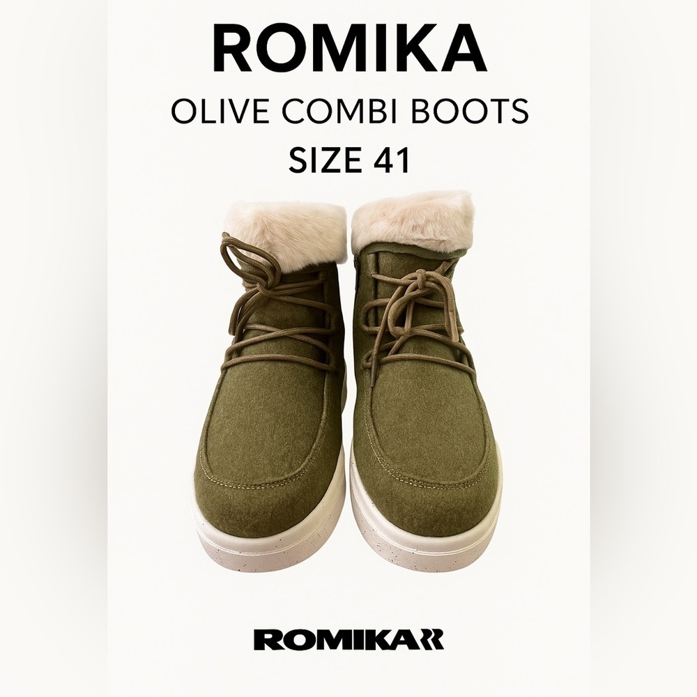 Romika Helsinki 01 Olive Combi Fleece-Lined Boots | Size 41